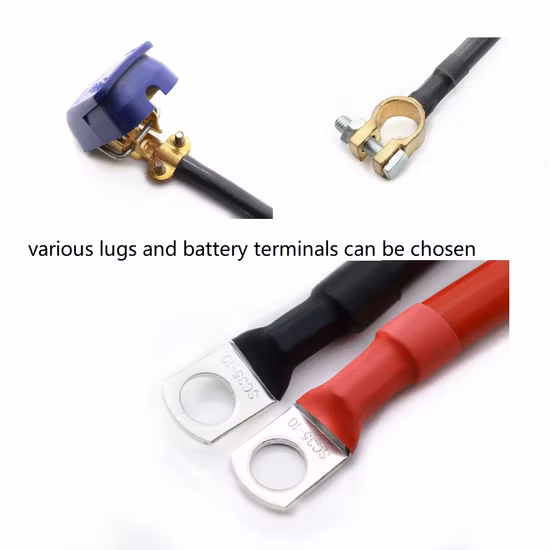 Traitement du connecteur de Terminal de batterie de fil de voiture 35 mm2 2awg, fil de connexion de batterie d'extension automatique, accessoires de câbles
