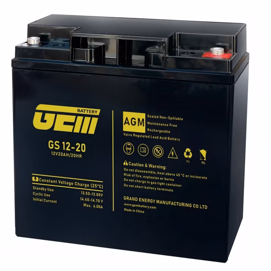 Prix d'usine 12 V 20ah batterie de remplacement rechargeable UPS batterie de secours SLA VRLA batterie à cycle profond
